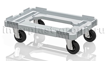 Тележка пластиковая с отверстием без тормозов усиленная серая в Луганске Тележка пластиковая с отверстием без тормозов усиленная серая в Луганске