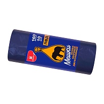 Мешки для мусора 160 л, синие, рулон 10 шт., ПВД, 35 мкм, 1100х900 мм, Уфа Пак, МВ1755 (МВ 160-10ср) в Луганске
