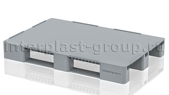 Поддон пластиковый сплошной (усилен 3 трубами) с бортиками серый в Луганске Поддон пластиковый сплошной (усилен 3 трубами) с бортиками серый в Луганске