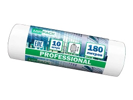 Мешки для мусора 180 л, прозрачные, в рулоне 10 шт., ПВД, 30 мкм, 1100х930 мм, PROFESSIONAL, 180104408 в Луганске