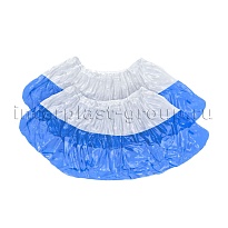 Бахилы бело-синие 1000 шт (500 пар), 48 мкм, двойная подошва, с одной резинкой, Эконом+ в Луганске Бахилы бело-синие 1000 шт (500 пар), 48 мкм, двойная подошва, с одной резинкой, Эконом+ в Луганске