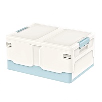 Ящик пластиковый складной белый, дно голубое, 480х360х240 мм в Луганске