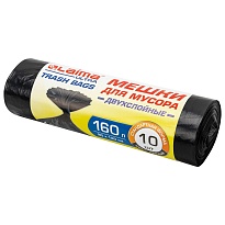 Мешки для мусора 160 л, черные, в рулоне 10 шт., ПВД, 30 мкм, 1200х900 мм, LAIMA ULTRA, 607694 в Луганске