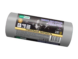 Мешки для мусора 240 л, ароматизированные, серые, в рулоне 10 шт., ПВД 40 мкм, 1500х1100 мм, СИЛАЧИ, sil240111101 в Луганске