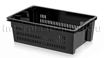 Ящик универсальный для овощей, фруктов и хлеба перфорированные стенки сплошное дно черный в Луганске Ящик универсальный для овощей, фруктов и хлеба перфорированные стенки сплошное дно черный в Луганске