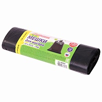 Мешки для мусора 120 л, черные, в рулоне 10 шт., ПНД, 11 мкм, 1020х670 мм, Любаша, 608093 в Луганске