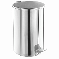 Ведро для мусора с педалью, усиленное, Титан, 20 л, кольцо под мешок, нержавеющая сталь, хром в Луганске