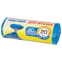 Мешки для мусора 90 л, синие, в рулоне 20 шт., ПНД, 14 мкм, 900х700 мм, LAIMA ULTRA, 607693 в Луганске