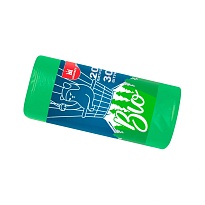 Мешки для мусора 20 л, биоразлагаемые, зеленые, в рулоне 30 шт., ПНД, 8 мкм, 500х400 мм, БИО, МБ2097 (МНБ 20-30ж) в Луганске