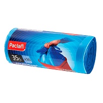 Мешки для мусора 35 л, с ушками, синие, в рулоне 30 шт., ПНД, 10,5 мкм, 640х500 мм, PACLAN Multitop, 600819 в Луганске