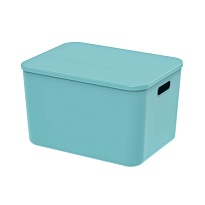 Ящик пластиковый вкладываемый бирюзовый 410х305х245 мм в Луганске Ящик пластиковый вкладываемый бирюзовый 410х305х245 мм в Луганске