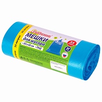 Мешки для мусора 35 л, синие, в рулоне 30 шт., ПНД, 10 мкм, 600х500 мм, Любаша, 608091 в Луганске Мешки для мусора 35 л, синие, в рулоне 30 шт., ПНД, 10 мкм, 600х500 мм, Любаша, 608091 в Луганске