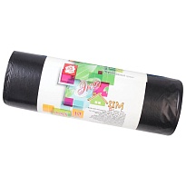 Мешки для мусора 220 л, черные, в рулоне 10 шт., ПВД, 29 мкм, 1100х830 мм, Концепция Быта ЭкоДом, 604924 в Луганске