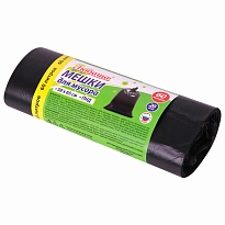 ММешки для мусора 60 л, черные, в рулоне 20 шт., ПНД, 8 мкм, 650х580 мм, Любаша, 608092 в Луганске ММешки для мусора 60 л, черные, в рулоне 20 шт., ПНД, 8 мкм, 650х580 мм, Любаша, 608092 в Луганске