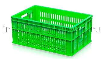 Ящик для молока, мяса, овощей и фруктов большая перфорация дно перфорированное светло-зеленый в Луганске Ящик для молока, мяса, овощей и фруктов большая перфорация дно перфорированное светло-зеленый в Луганске