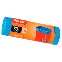 Мешки для мусора 80 л, синие, в рулоне 20 шт., ПНД, 12 мкм, 900х700 мм, PACLAN Classic, 606335 в Луганске
