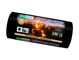 Мешки для мусора 240 л, ароматизированные, черные, в рулоне 10 шт., ПВД 40 мкм, 1500х1100 мм, СИЛАЧИ, sil24011110 в Луганске