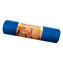 Мешки для мусора 100 л, с завязками, синие, в рулоне 10 шт., ПВД, 40 мкм, 840х670 мм, Концепция Быта Vitalux, 604933 в Луганске